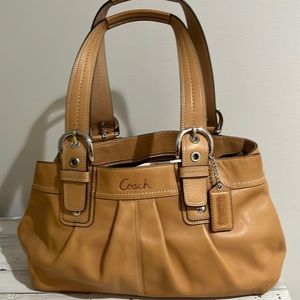 Coach camel colored satchel purse
